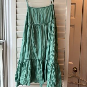 Pleated sleeveless mini dress